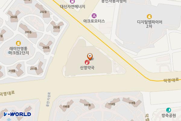 경기 수원시 이마트수원T 위치 지도 — 경기도 수원시 영통구 삼성로 2