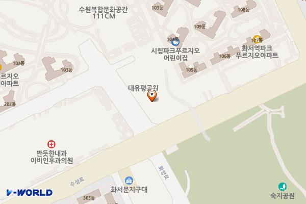 경기 수원시 수원대유평공원주차장 위치 지도 — 경기도 수원시 장안구 수성로 203