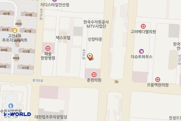 경기 안산시 장은타워 위치 지도 — 경기도 안산시 단원구 광덕대로 187