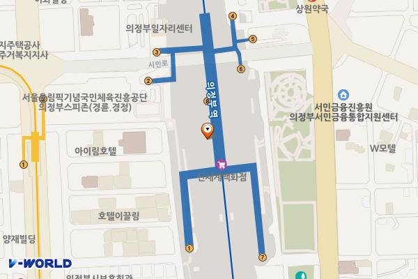 경기 의정부시 신세계백화점의정부점 위치 지도 — 경기도 의정부시 평화로 525
