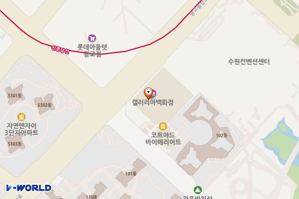 경기 수원시 갤러리아백화점광교점 위치 지도 — 경기도 수원시 영통구 광교중앙로 124
