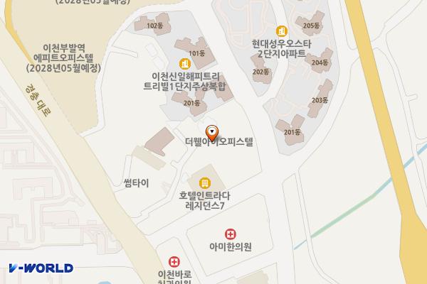경기 이천시 더웰아이오피스텔 위치 지도 — 경기도 이천시 부발읍 경충대로2092번길 25