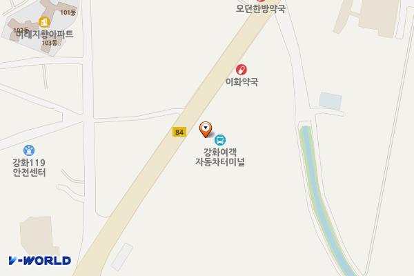 인천 강화군 강화여객자동차터미널 위치 지도 — 인천광역시 강화군 강화읍 중앙로 43