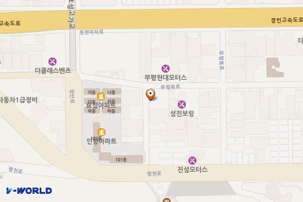 인천 부평구 와이지원청천동공장 위치 지도 — 인천광역시 부평구 부평북로 32
