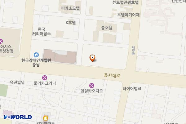 충남 천안시 신라스테이천안 위치 지도 — 충청남도 천안시 서북구 동서대로 177