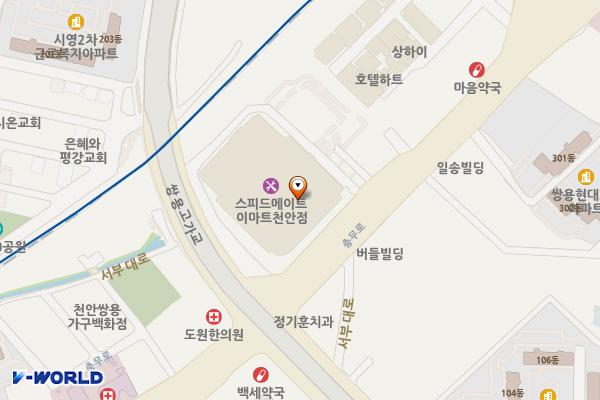 충남 천안시 이마트천안점 위치 지도 — 충청남도 천안시 서북구 충무로 187