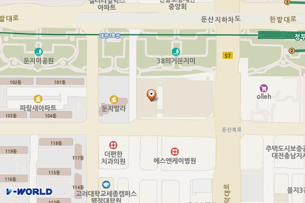 대전 서구 이마트둔산점 위치 지도 — 대전광역시 서구 둔산북로 41
