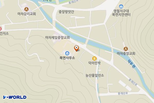 마차보건지소 앞 위치 지도 — 강원특별자치도 영월군 북면 봉래산로 983