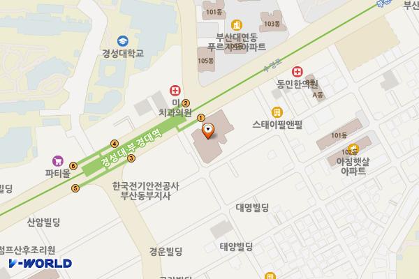 부산 남구 리마크빌대연 위치 지도 — 부산광역시 남구 수영로 324