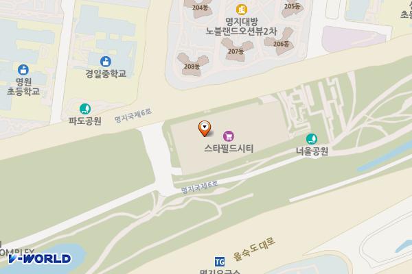 부산 강서구 스타필드시티명지점 위치 지도 — 부산광역시 강서구 명지국제6로 168