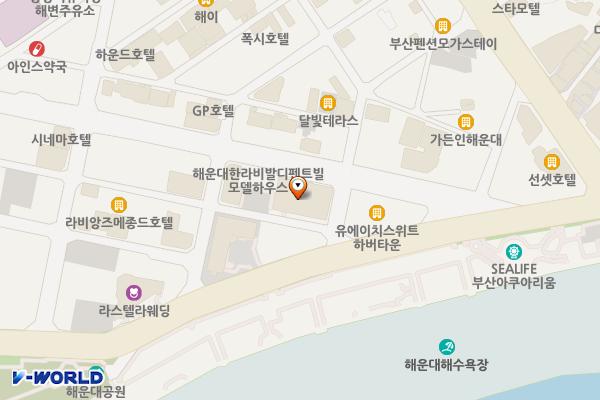 부산 해운대구 신라스테이해운대 위치 지도 — 부산광역시 해운대구 해운대로570번길 46