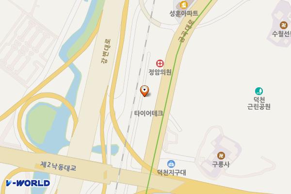 부산 북구 스타벅스화명강변DT 위치 지도 — 부산광역시 북구 금곡대로 77