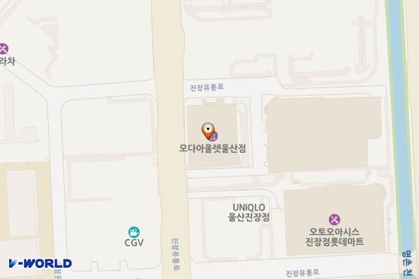 울산 북구 모다아울렛울산점 위치 지도 — 울산광역시 북구 진장유통로 78-6
