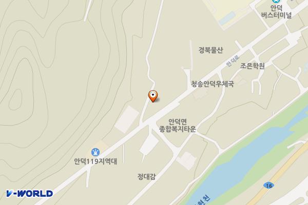 경북 청송군 청송군안덕면복지회관 위치 지도 — 경상북도 청송군 안덕면 안덕로 42