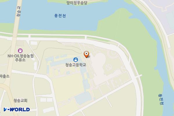 경북 청송군 청송군종합문화복지타운 위치 지도 — 경상북도 청송군 청송읍 복지타운길 77