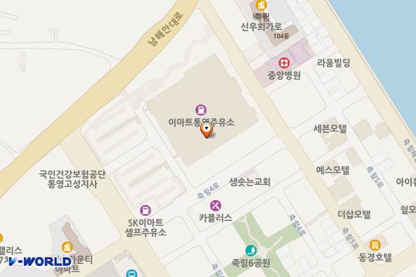 경남 통영시 이마트통영점 위치 지도 — 경상남도 통영시 광도면 죽림4로 9