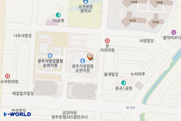 전남 순천시 광주지방법원순천지원 위치 지도 — 전남광주통합특별시 순천시 왕지로 21