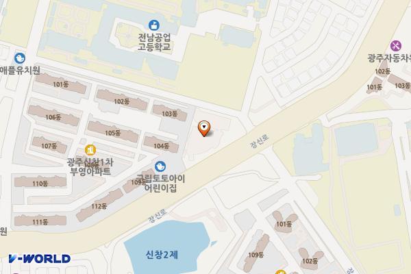 광주 광산구 광주성안교회 위치 지도 — 전남광주통합특별시 광산구 장신로 301