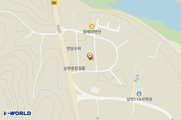 조양마을길 14-8 앞 위치 지도 — 강원특별자치도 영월군 남면 조양마을길 14-8