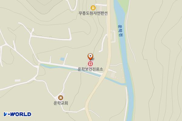 운학1리 버스승강장 인근 (운학보건진료소 아래) 위치 지도 — 강원특별자치도 영월군 무릉도원면 덕은골길 4