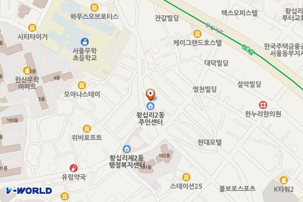 펌프킨 이밥 왕십리제2동주민센터 위치 지도 — 서울특별시 성동구 무학봉15길 6