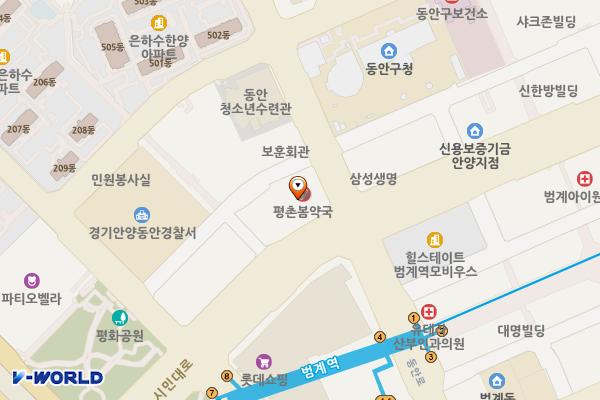 펌프킨 이밥 보훈회관주차장 위치 지도 — 경기도 안양시 동안구 시민대로 175