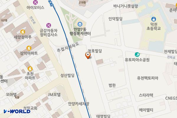 안양7동노외주차장 위치 지도 — 경기도 안양시 만안구 덕천로 105