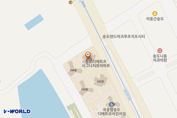 디에트르 송도 시그니처뷰 오피스텔 위치 지도 — 인천광역시 연수구 인천타워대로 393