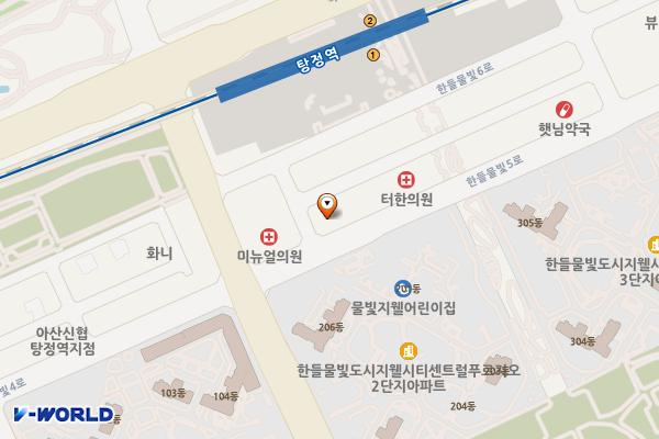 젤존 트윈시티1 위치 지도 — 충남 아산시 탕정면 한들물빛5로 11