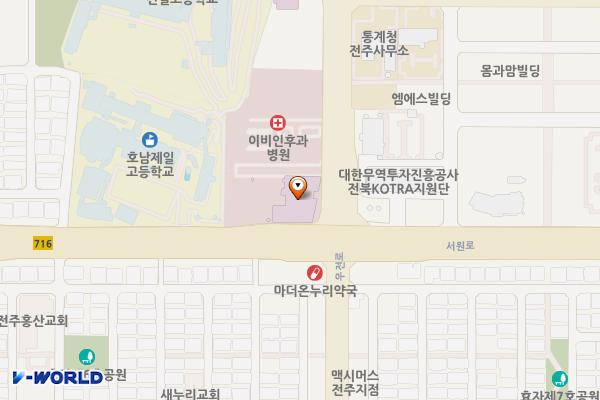 수병원 위치 지도 — 전북특별자치도 전주시 완산구 서원로 63
