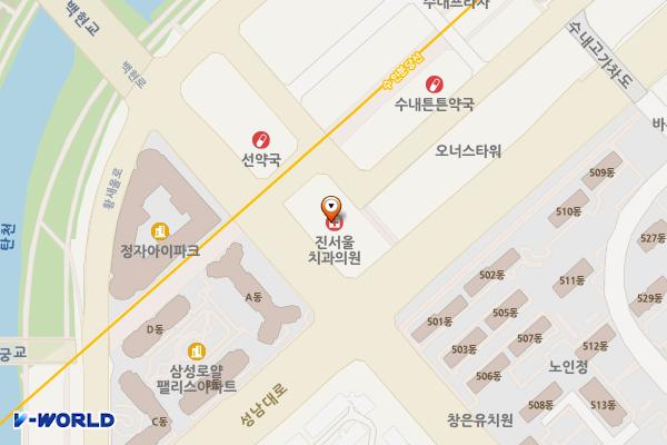 하우스빌 위치 지도 — 경기도 성남시 분당구 백현로 105
