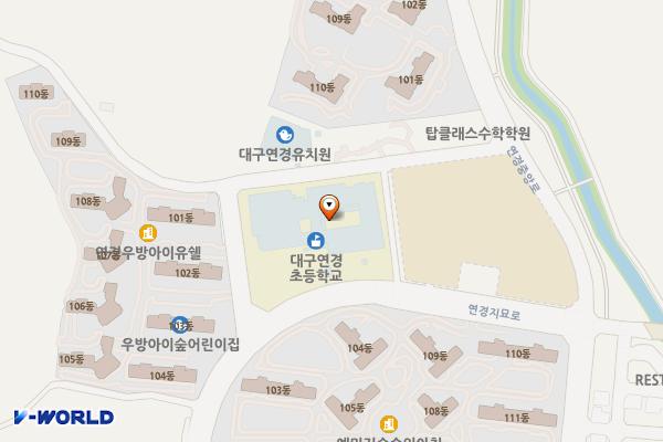 대구 연경초등학교 위치 지도 — 대구광역시 북구 연경중앙로11길 19