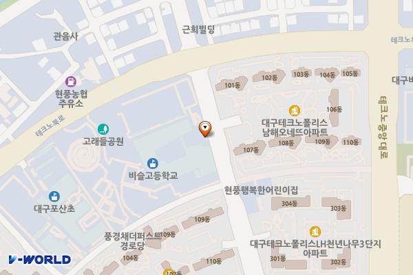 대구 비슬고등학교 위치 지도 — 대구광역시 달성군 현풍읍 테크노북로 100