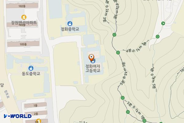 대구 정화여자고등학교 위치 지도 — 대구광역시 수성구 청호로84길 123