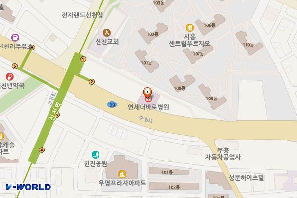 연세더바로병원 위치 지도 — 경기도 시흥시 수인로 3330