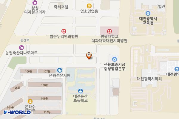 이음빌딩 위치 지도 — 대전 서구 둔산로74번길 12