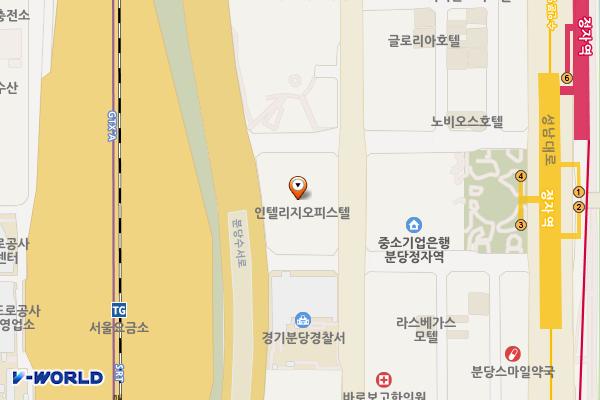 인텔리지 위치 지도 — 경기도 성남시 분당구 정자일로 177