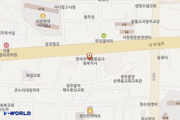대륜빌딩 위치 지도 — 충북 청주시 서원구 사직대로 172