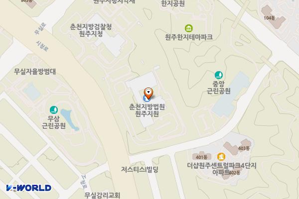 춘천지방법원 원주지원 위치 지도 — 강원특별자치도 원주시 시청로 149