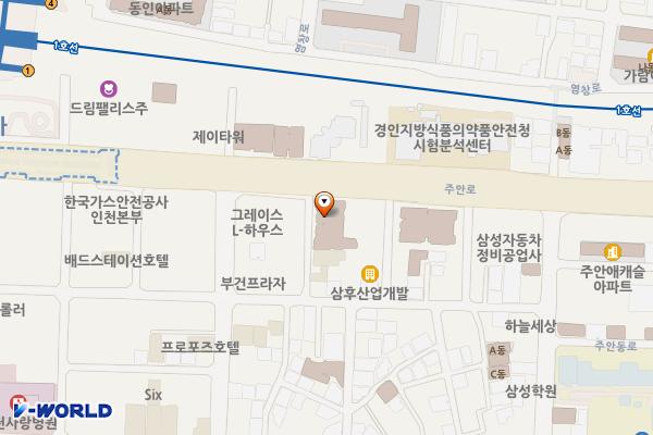 우리들애 위치 지도 — 인천광역시 미추홀구 주안로 128