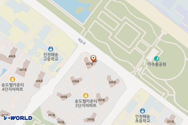 웰카운티송도3단지 위치 지도 — 인천광역시 연수구 해송로30번길 19