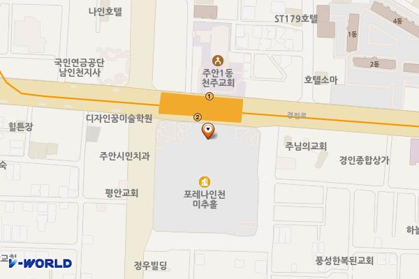 아인애비뉴 복합몰(포레나 미추홀) 위치 지도 — 인천광역시 미추홀구 경인로 372