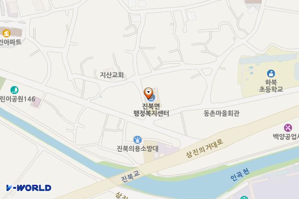 진북면사무소 위치 지도 — 경상남도 창원시 마산합포구 진북면 지산5길 80