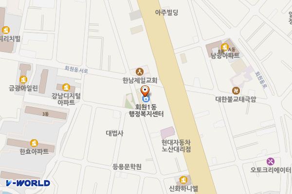 회원1동주민센터 위치 지도 — 경상남도 창원시 마산회원구 회원동11길 7