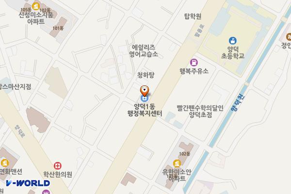 양덕1동주민센터 위치 지도 — 경상남도 창원시 마산회원구 팔용로 25