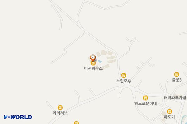 비어라운드 위치 지도 — 제주특별자치도 제주시 구좌읍 하도9길 72