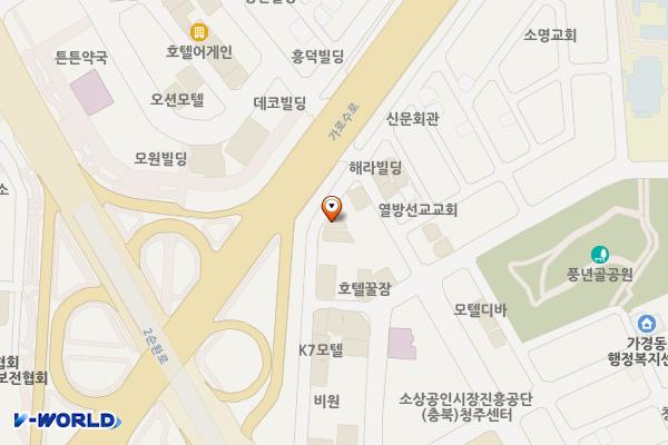 호텔얌 위치 지도 — 충청북도 청주시 흥덕구 풍년로205번길 9