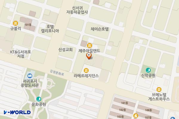 비스타케이호텔 위치 지도 — 제주특별자치도 서귀포시 김정문화로41번길 10-6