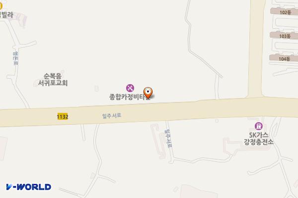 강정부동산컨설팅 위치 지도 — 제주특별자치도 서귀포시 일주서로 98