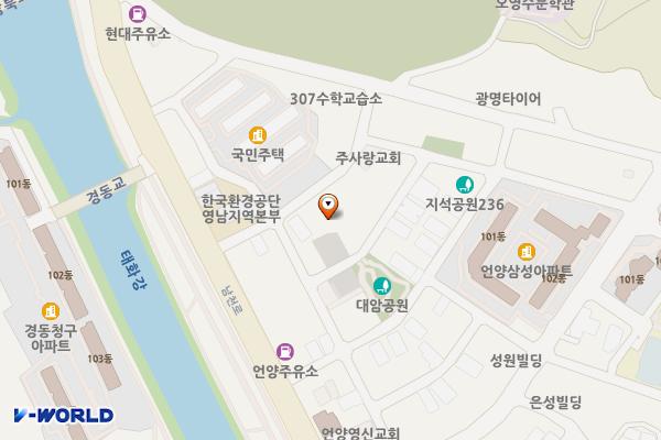 한마당한우촌 위치 지도 — 울산광역시 울주군 언양읍 웃방천5길 10